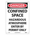 Nmc Danger Confined Space Permit Required Sign, D163RB D163RB