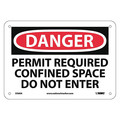 Nmc Danger Confined Space Permit Required Sign, D360A D360A