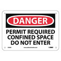 Nmc Danger Confined Space Permit Required Sign, D360R D360R