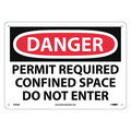 Nmc Danger Confined Space Permit Required Sign, D360RB D360RB