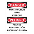 Nmc Danger Construction Area Keep Out Sign - Bilingual ESD266PC