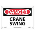 Nmc Danger Crane Swing Sign, 7 in Height, 10 in Width, Rigid Plastic D405R