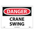 Nmc Danger Crane Swing Sign, 10 in Height, 14 in Width, Rigid Plastic D405RB
