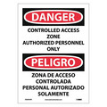 Nmc Danger Controlled Access Zone Sign - Bilingual, ESD695PB ESD695PB