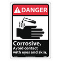 Nmc Danger Corrosive Avoid Contact With Eyes And Skin Sign, DGA3RB DGA3RB