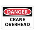 Nmc Danger Crane Overhead Sign, 10 in Height, 14 in Width, Fiberglass D425EB