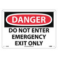 Nmc Emergency Exit Sign, 14 in W, 10 in H, Rigid Plastic D500RB