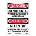 Nmc Danger Do Not Enter Equipment Operating Sign - Bilingual, ESD656PB ESD656PB