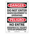 Nmc Danger Do Not Enter Equipment Operating Sign - Bilingual, ESD656RB ESD656RB