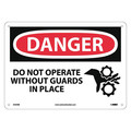 Nmc Danger Do Not Operate Without Guards In, 10 in Height, 14 in Width, Rigid Plastic D505RB
