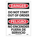 Nmc Danger Do Not Start Out Of Order Sign - Bilingual ESD263PB