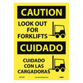 Nmc Caution Look Out For Forklifts Sign - Bilingual, ESC722PB ESC722PB