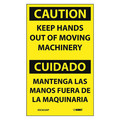Nmc Caution Keep Hands Out Of Moving Machinery Bilingual Label, Pk5 ESC622AP