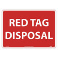 Nmc RED TAG DISPOSAL, 10X14, RIGID PLASTIC LN157RB