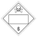 Nmc Dot Placard Sign, 6 Poisonous And Infectious Substances, Blank, Pk100, Material: Unrippable Vinyl DL8BPR100