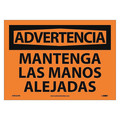 Nmc Advertencia, Mantenga Las Manos Alejadas, 10X14, Ps Vinyl, SPW501PB SPW501PB