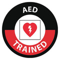 Nmc AED Trained Hard Hat Label, Pk25, Material: Reflective Vinyl Sheeting HH131R