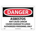 Nmc Asbestos Cancer And Lung Disease H, 10 in Height, 14 in Width, Rigid Plastic D656RB
