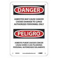 Nmc Asbestos May Cause Cancer Authorized Personnel Only Sign - Bilingual, ESD22A ESD22A