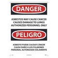 Nmc Asbestos May Cause Cancer Authorized Personnel Only Sign - Bilingual, ESD22AD ESD22AD