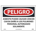 Nmc Asbestos May Cause Cancer Authorized Personnel Only Sign - Spanish, SPD22PB SPD22PB