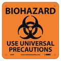 Nmc Biohazard Use Universal Precautions Sign, S95R S95R