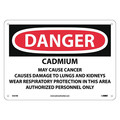Nmc Cadmium Cancer Hazard Can Cause Lung And, 10 in Height, 14 in Width, Rigid Plastic D361RB