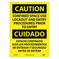 Nmc Caution Confined Space Sign - Bilingual, ESC444PB ESC444PB