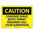 Nmc Caution Confined Space Permit Required Sign, C441RB C441RB