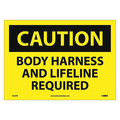 Nmc Caution Body Harness And Lifeline Required Sign C423PB