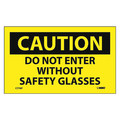 Nmc Caution Do Not Enter Without Safety Glasses Label, Pk5 C77AP