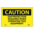 Nmc Cautn Ear Protection Requ When Ope, PK5, 3 in Height, 5 in Width, Pressure Sensitive Vinyl C382AP