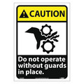 Nmc Caution Do Not Operate Without Guards In, 14 in Height, 10 in Width CGA6PB