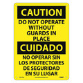 Nmc Caution Do Not Operate Without Guards Sign - Bilingual ESC15RB