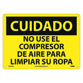 Nmc Caution Do Not Use Compressed Air Sign - Spanish, SPC205RB SPC205RB