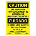 Nmc Caution Eye And Glove Protection Required Sign - Bilingual ESC714AB