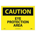 Nmc Caution Eye Protection Area Sign, 10 in Height, 14 in Width, Pressure Sensitive Vinyl C483PB