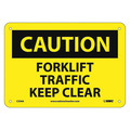 Nmc Caution Forklift Traffic Keep Clear Sign, C356A C356A