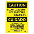 Nmc Caution Floor Load Limit Sign - Bilingual, ESC87AB ESC87AB