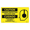 Nmc Caution Hearing Protection Required Here Sign - Bilingual SPSA118R