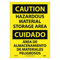 Nmc Caution Hazardous Material Storage Area Sign - Bilingual, ESC310PB ESC310PB