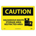 Nmc Caution Hazardous Waste Storage Area Sign, C509RB C509RB