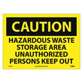 Nmc Caution Hazardous Waste Storage Area Sign, C512PB C512PB