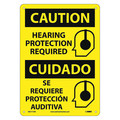 Nmc Caution Hearing Protection Required Sign - Bilingual ESC717AB