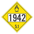 Nmc Dot Placard Sign, 1942 5.1, Pk25, Material: Pressure Sensitive Removable Vinyl .0045 DL145BPR25