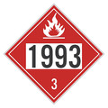 Nmc Dot Placard Sign, 1993 3, Flammable Liquid, DL40BPR DL40BPR
