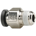 Parker Push-to-Connect, Threaded Male Connector, 3/8 in Tube Size, Brass, Silver W68PW-6-8