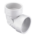 Zoro Select PVC Short Turn Elbow, 90 Degrees, Socket, 4 in Pipe Size P331-040