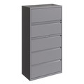 Hirsh 5 Drawer Lateral File Cabinet, Arctic Silver, Legal/Letter 23747
