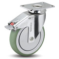 Medcaster 5" X 1-1/4" Non-Marking Swivel Caster, Total Lock Brake, Loads Up To 220 lb SS05AMX125TLTP01